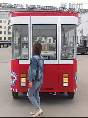 Snack truck multi-function electric four-wheeler mobile mobile fried barbecue vending hand push fast breakfast ice powder spicy hot