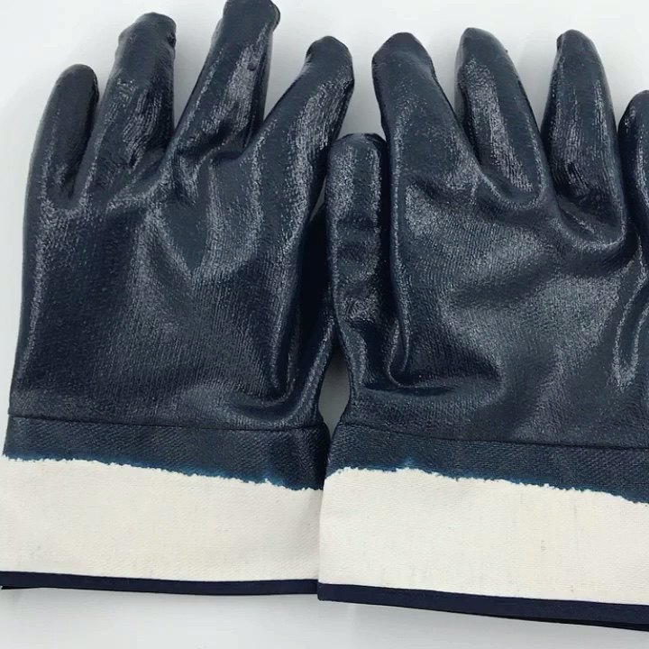 Jersey Liner Full Dipped Blue Nitrile Coated Gloves Buy Nitrile