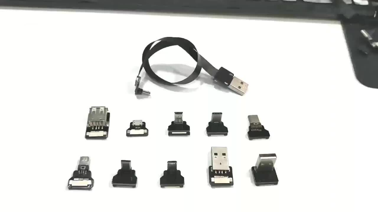 Xaja Ultra Thin Usb Flat Ribbon Cable Type C Straight To Male Micro