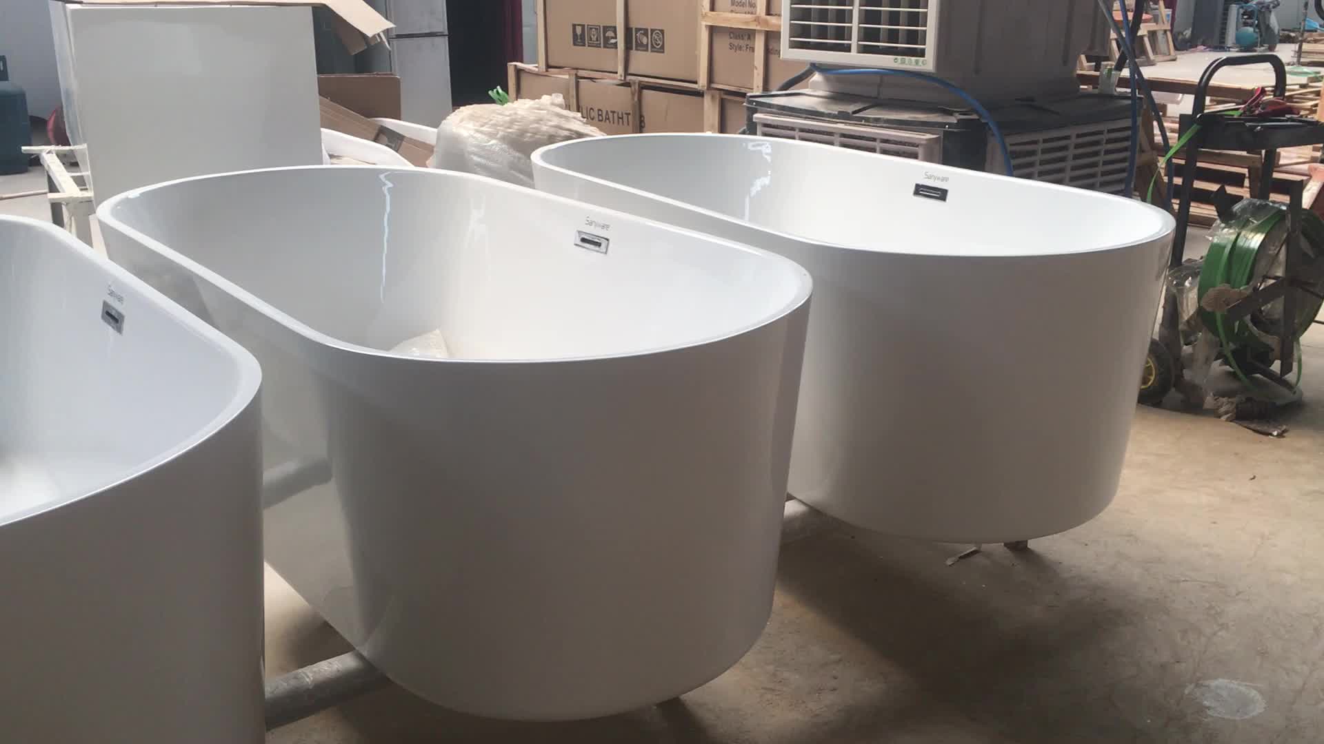Oval Adult Soaking Bath Tub White Luxury Acrylic Freestanding Bathtubs