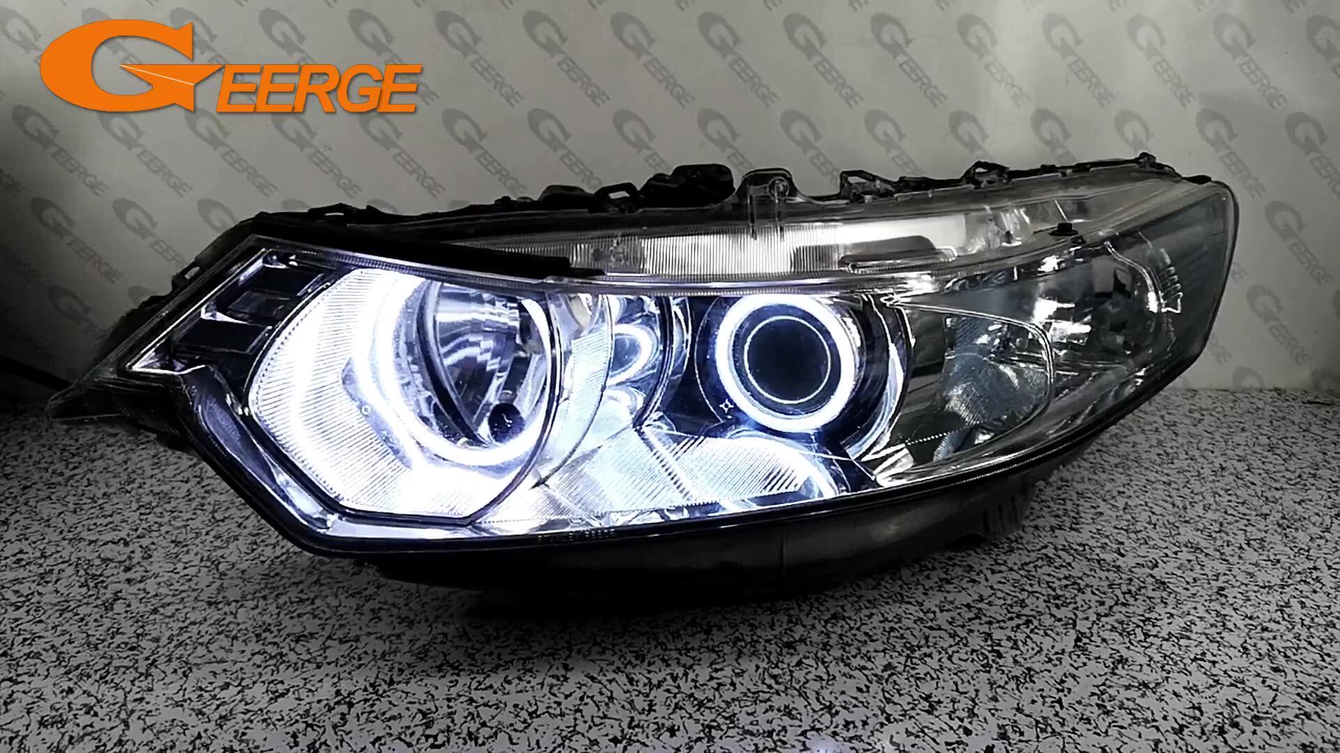 Se Adapta A 94-97 Honda Accord Negro Brillante LED Halo