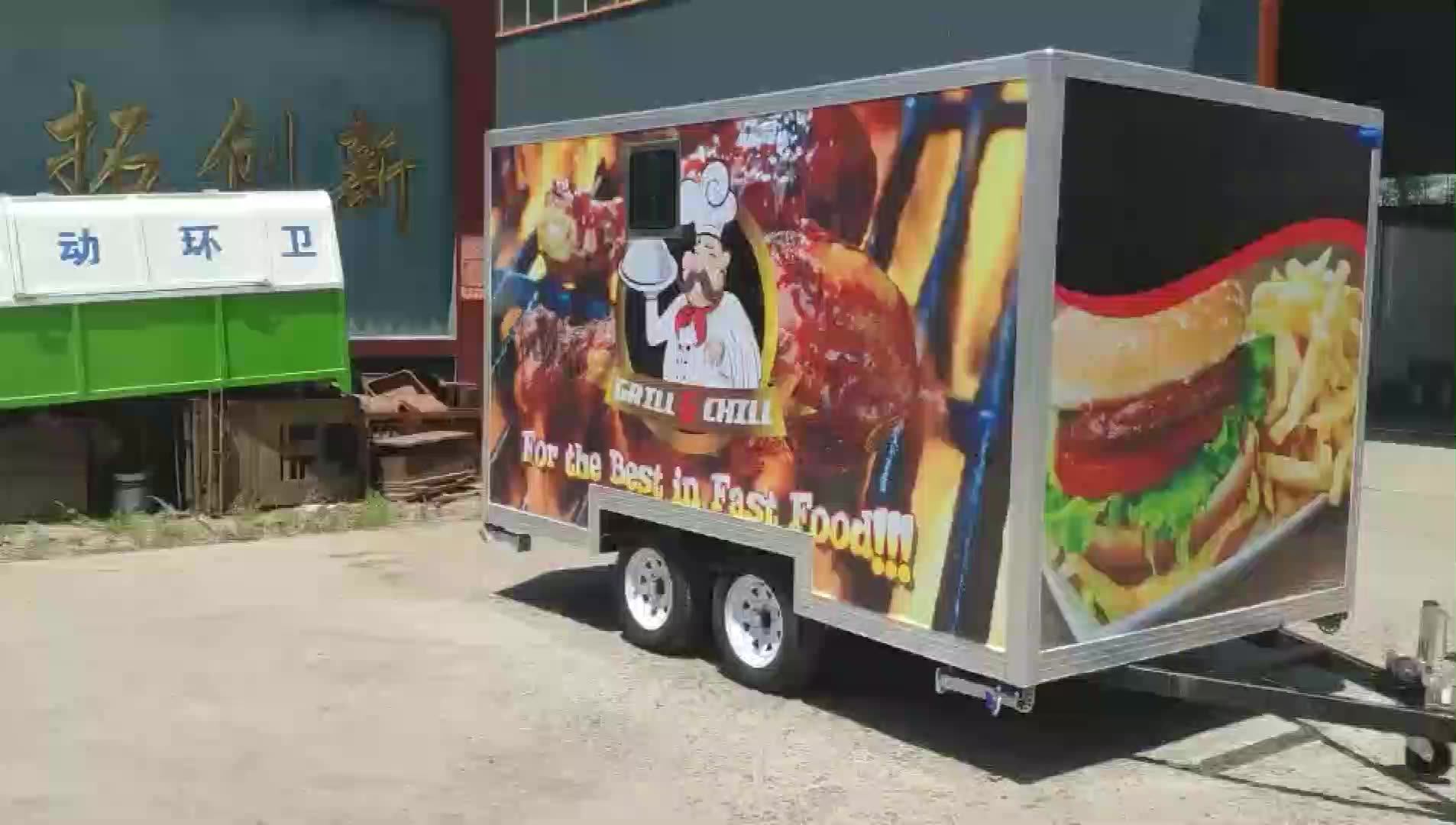 Hot Dogs Vending Cart Machine 304 Stainless Steel Coffee Bbq Trailer