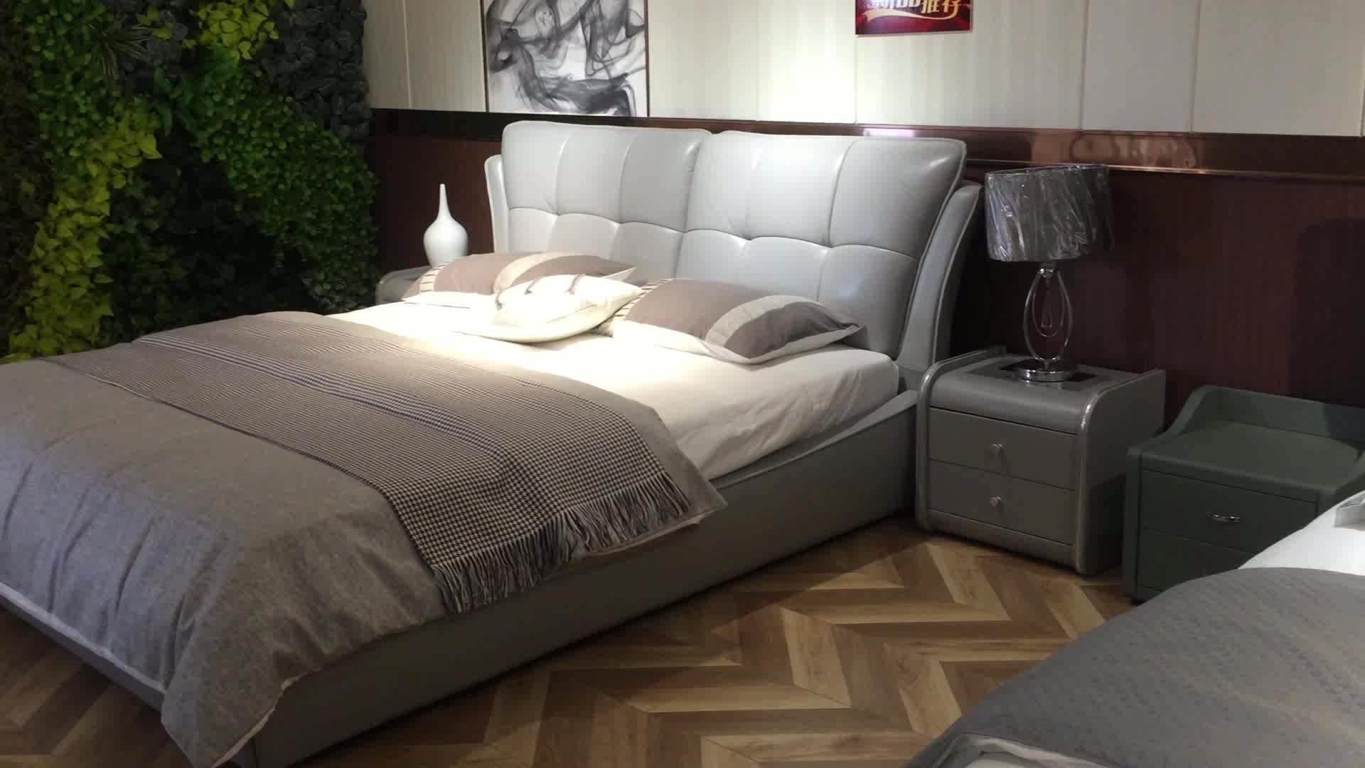 Hotel House Alibaba Furniture Modern Genuine Leather Wooden Furniture