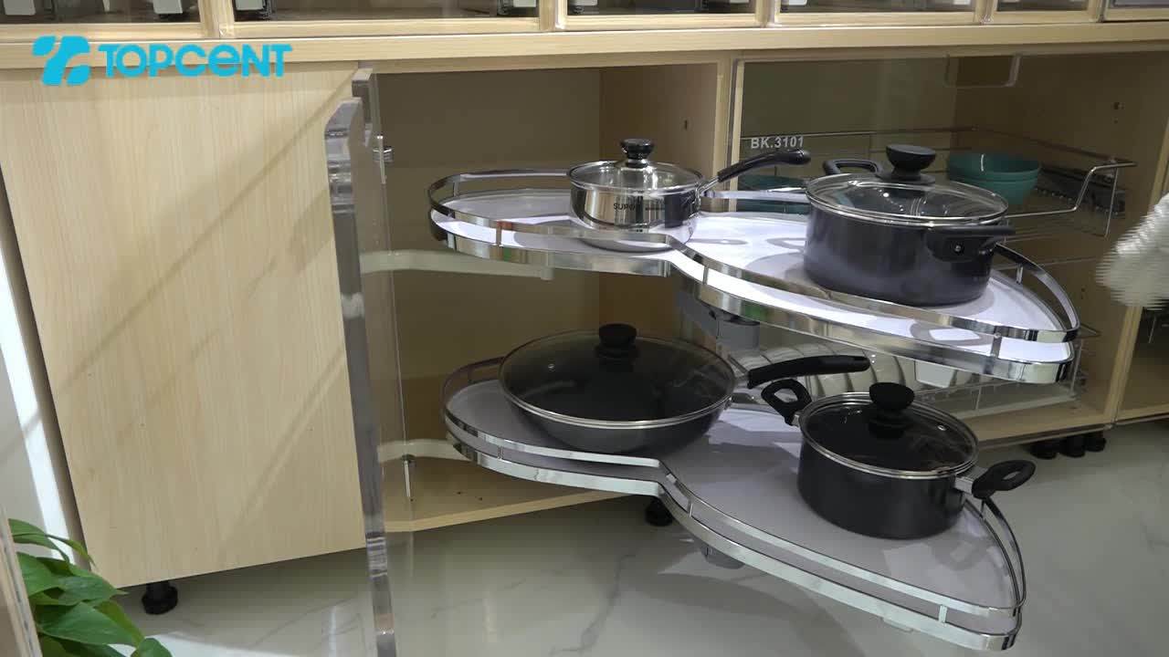 Topcent Metal Cutlery Kitchen Soft Sliding Wire Mesh Corner