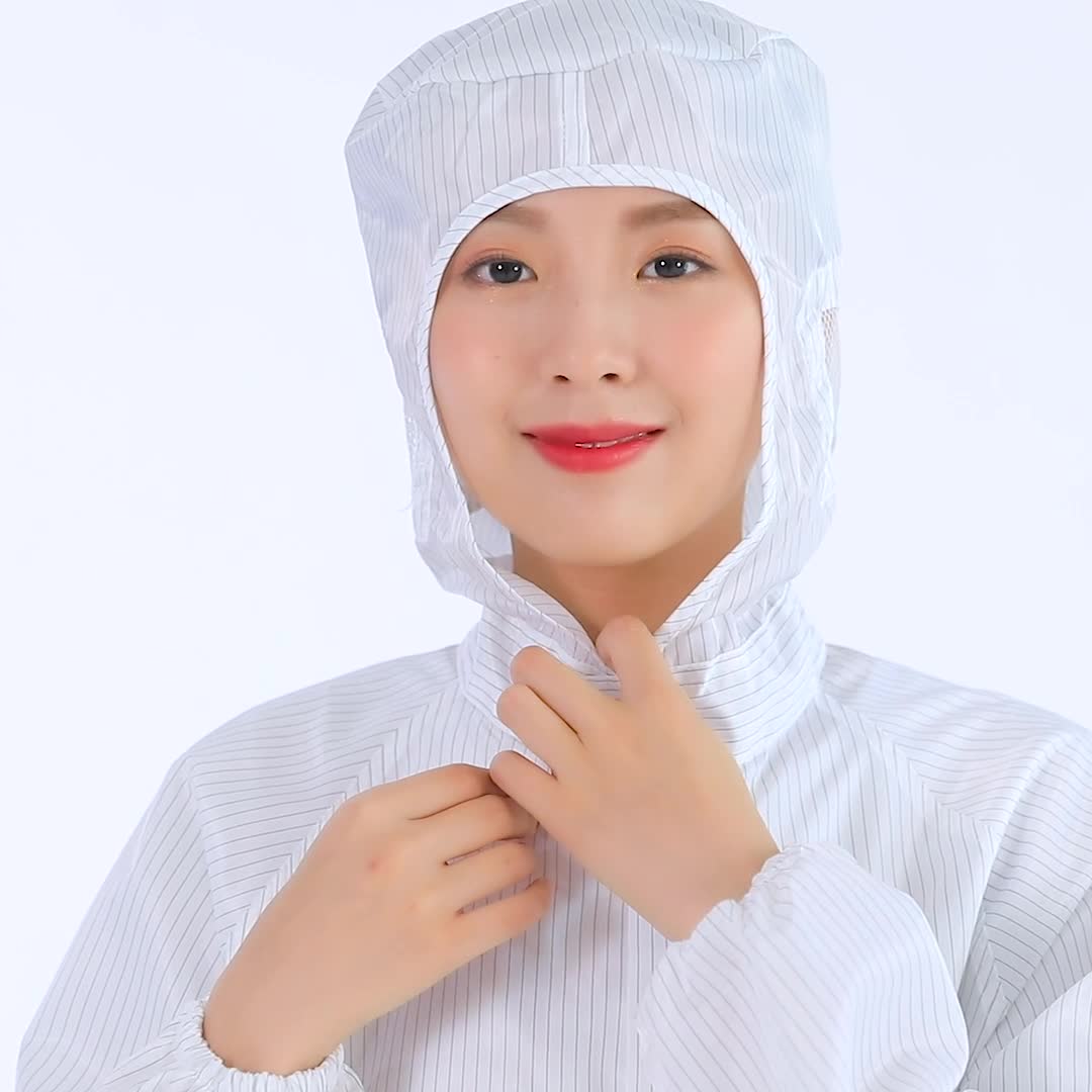 trang phục phòng sạch Bộ áo liền quần chống tĩnh điện làm sạch khử trùng quần áo tĩnh không bụi sơn phun vô trùng thân quần áo chống bụi có thể thêm túi đồng phục phòng sạch bảo hộ phòng sạch 