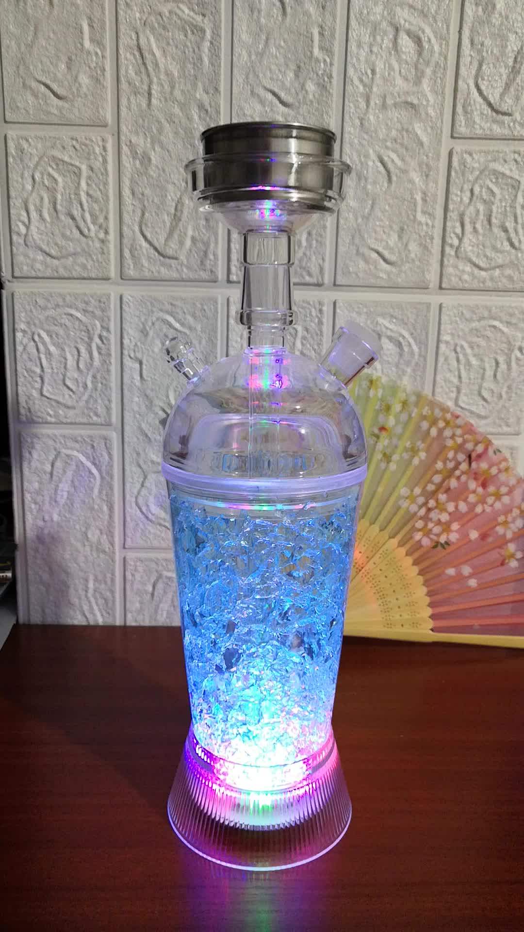 Acrylic Bottle Hookah Plastic Hookah With Led Light Led Plastic Shisha