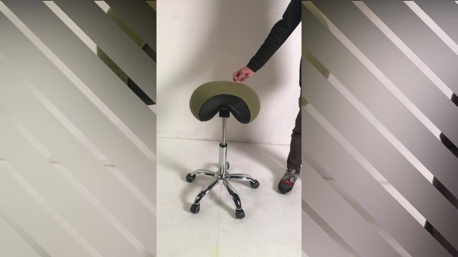 Rolling Hydraulic Ergonomic Saddle Seat Bar Salon Chair Hair Styling