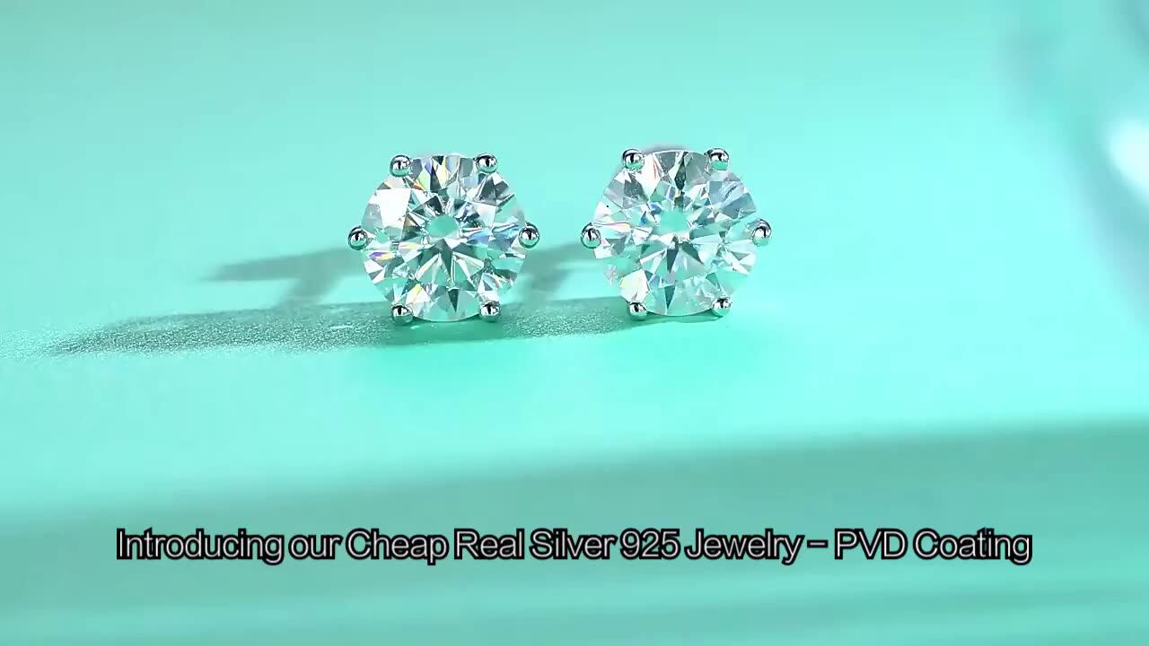 Cheap Real Silver 925 Jewelry Pvd Coating Jewelry Silver Moissanite