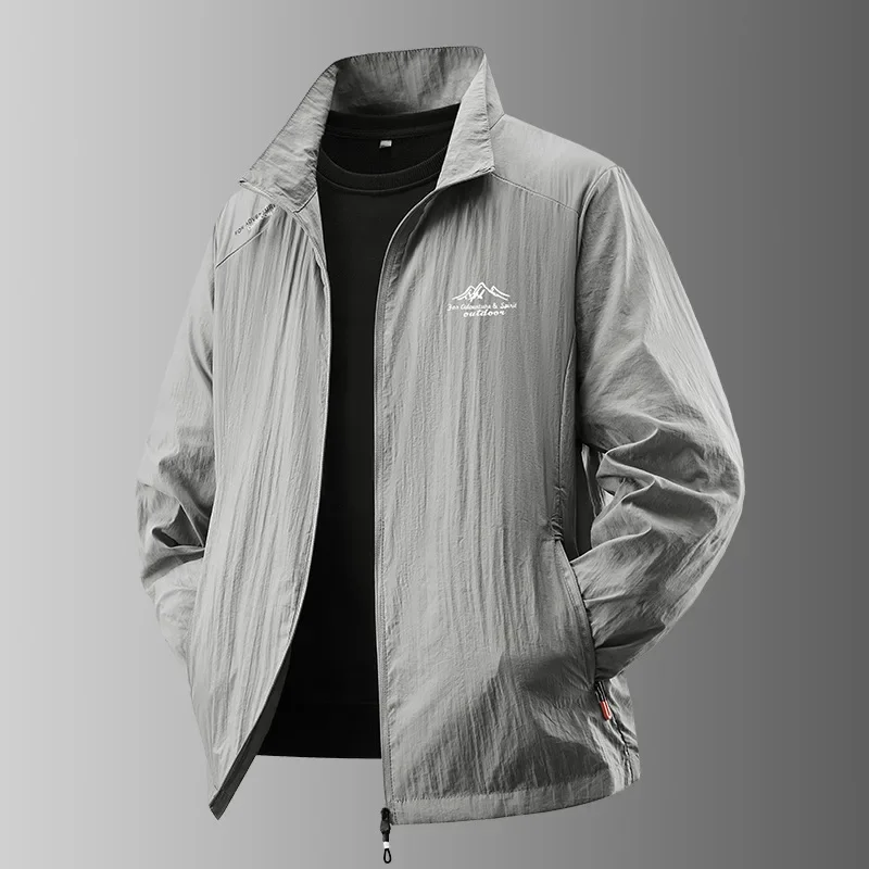 2025 Sun-protective Clothing Cross-border Men's Summer Coat Lapel Thin Skin Lightweight Breathable Anti-ultraviolet Fishing