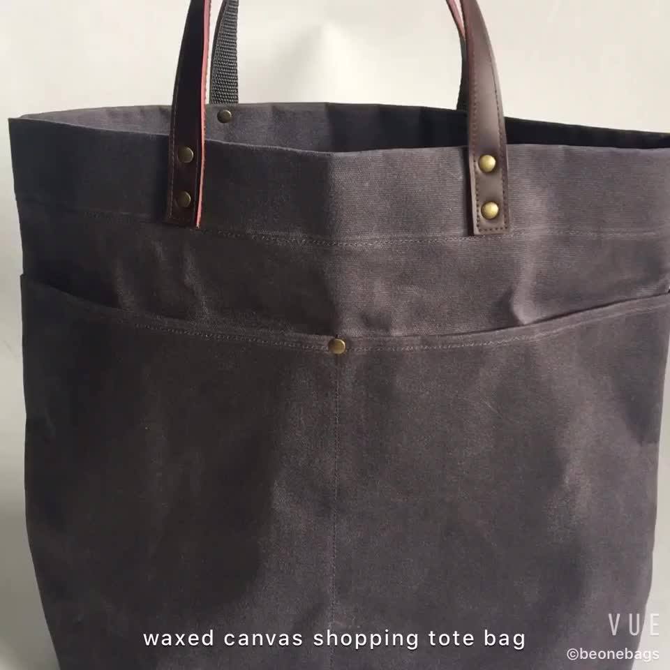 Insulated Reusable Grocery Bag Heavyduty Waxed Canvas Shopping Tote