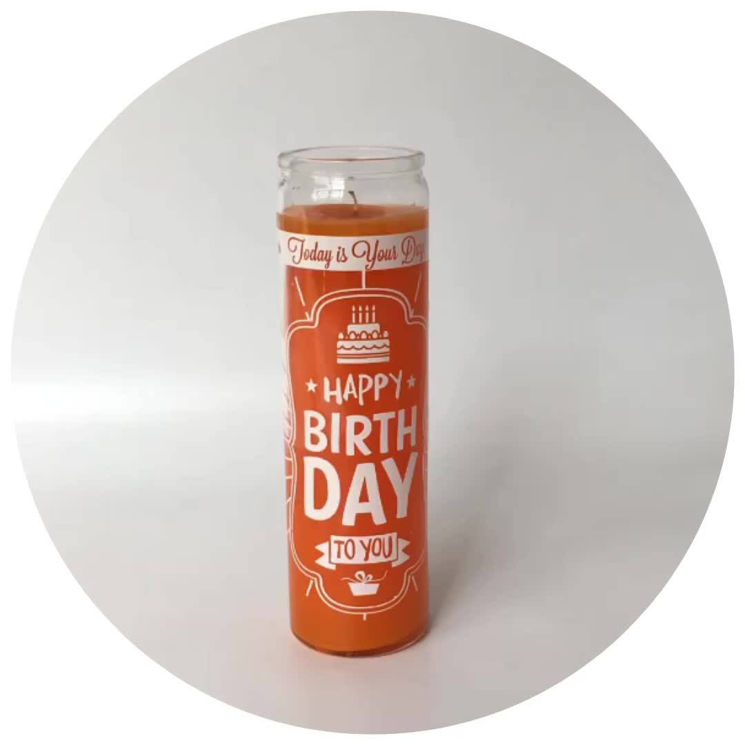 Custom Saint Candles 8 Inches Glass Jar Religious Candle Silk Screen