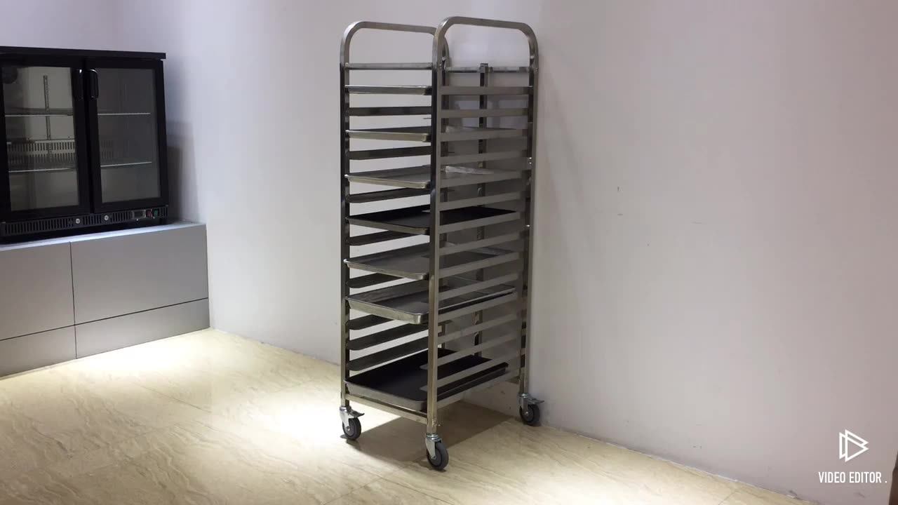Stainless Steel Kitchen Trolley Bakery Shelf Tray Trolley Bakery Rack