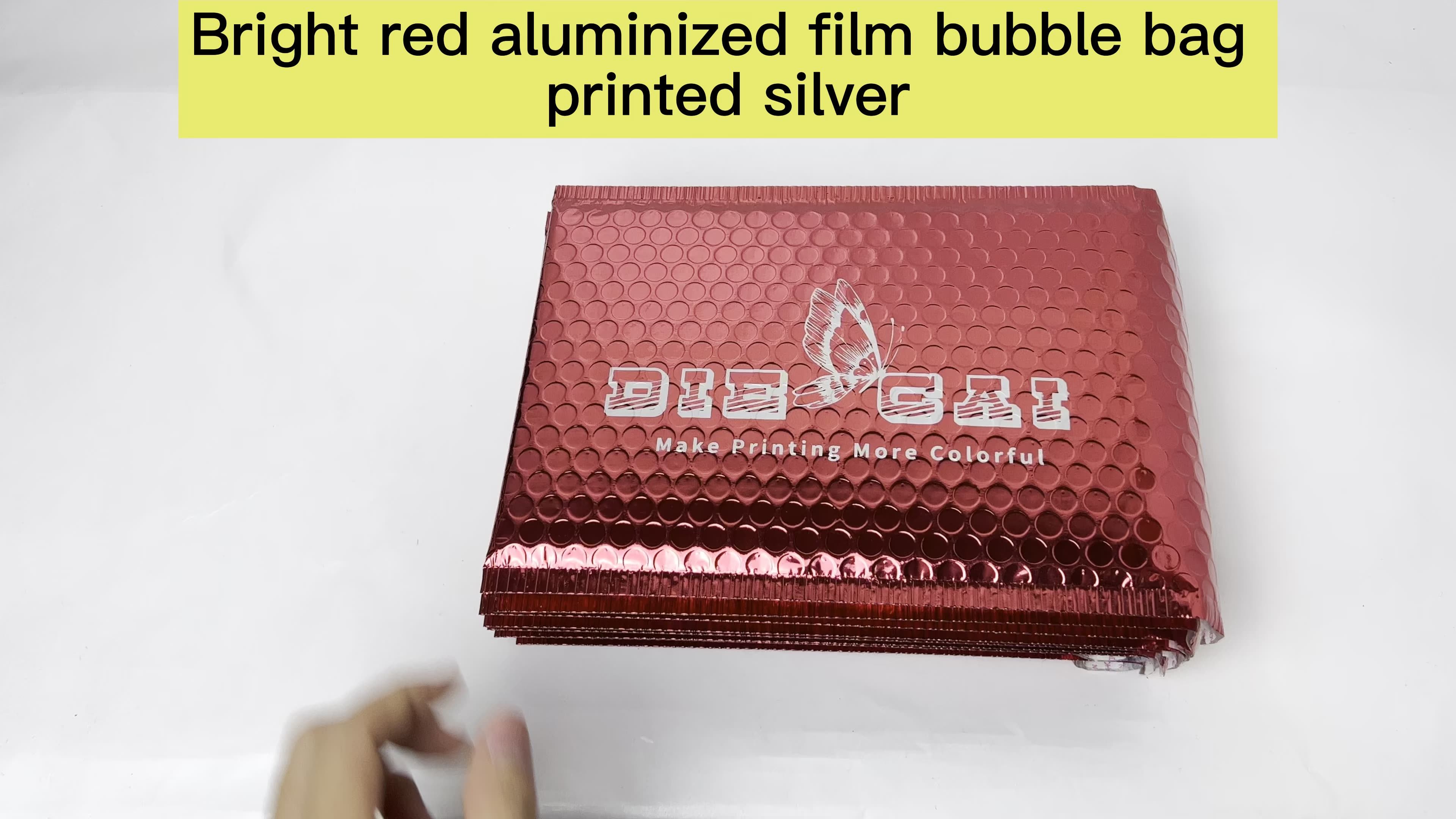 Custom Printed Pink Purple Black Holographic Poly Mailing Shipping Bag Eco Friendly Metallic