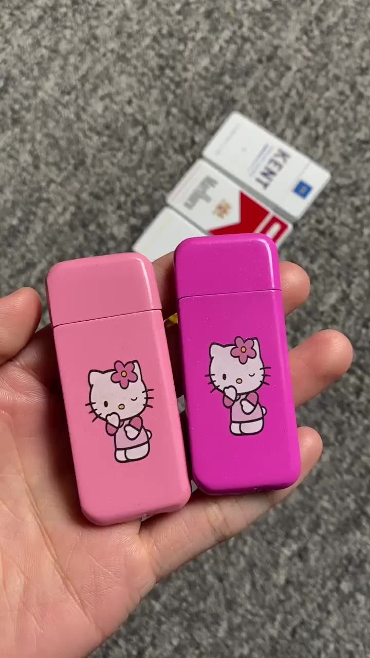 Lighters Wholesale Hello Kitty Cartoon Cat Girl Metal Inflatable Open