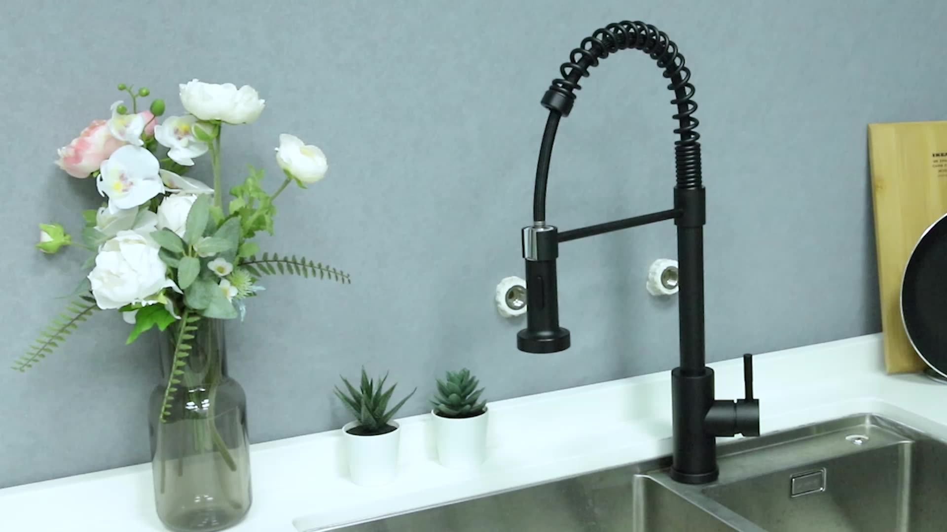 Cupc Spring Pull Down Stainless Steel Kitchen Faucet Buy Kitchen