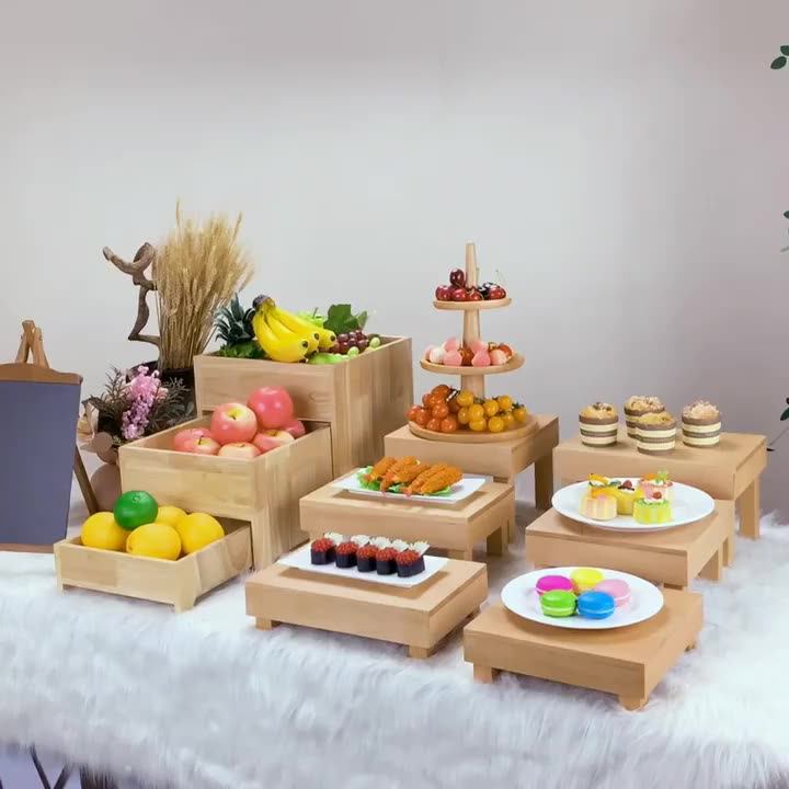 Cafeteria Decorations Wedding Catering Elevation Serving Dessert Risers ...