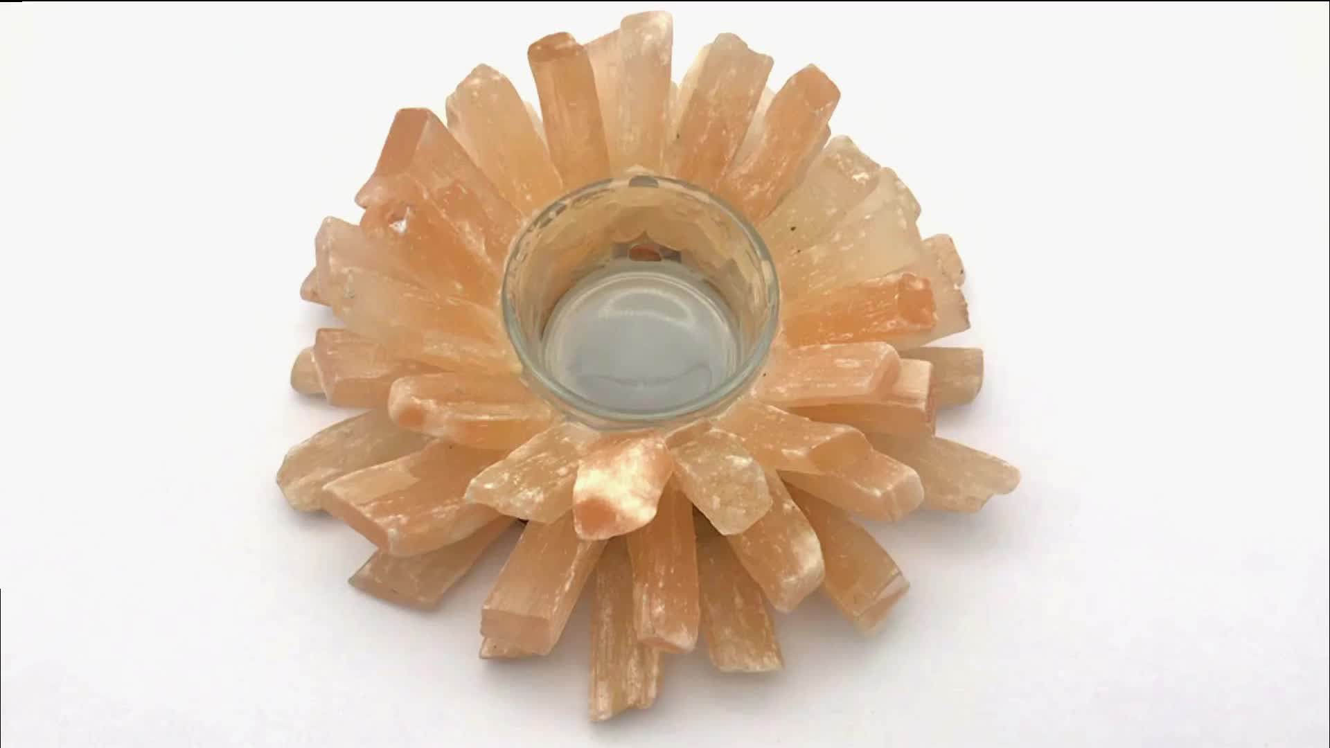 Natural Stone Candle Holder Quartz Crystal Candle Holders For