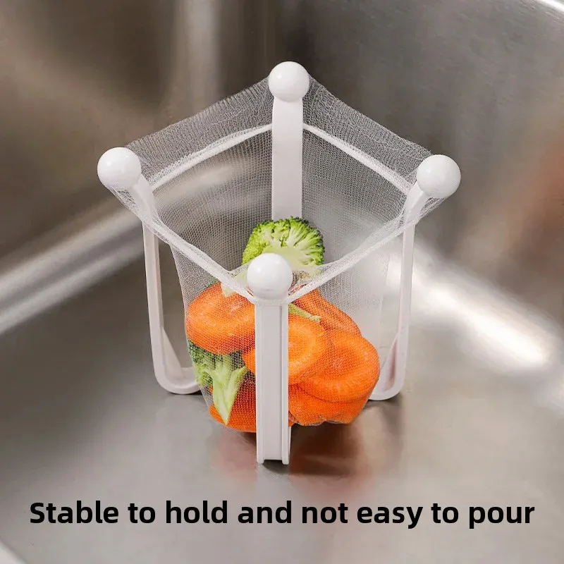 New Kitchen Sink Drain Rack Household Filter Net Storage Rack Garbage Dregs Drain Net Sundries Storage Leakage Net