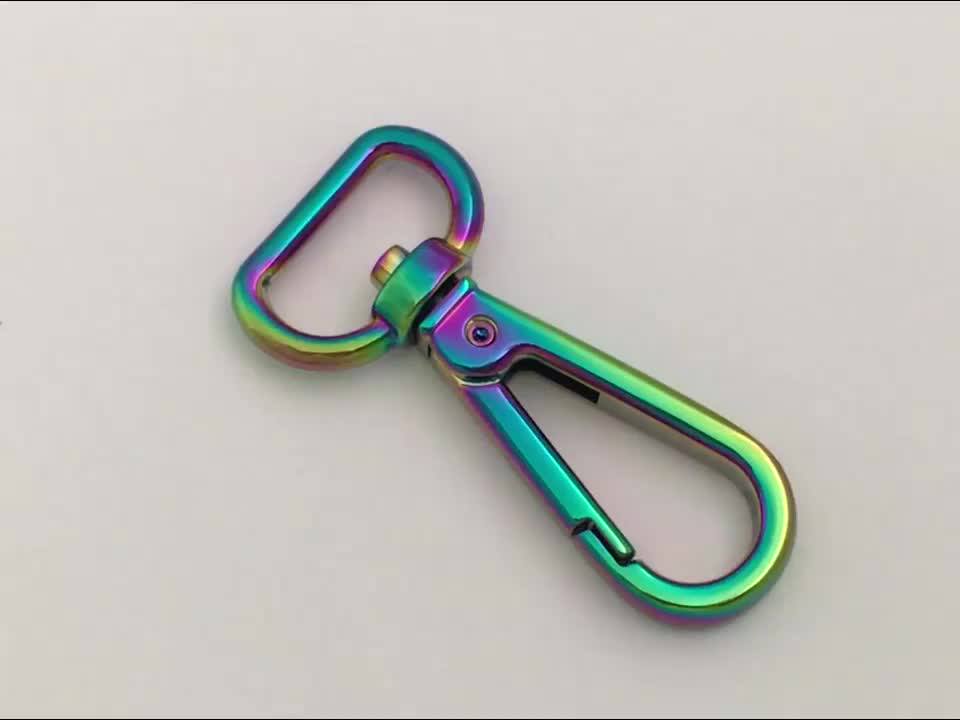 High End Handbag Hardware Rainbow Color Metal Bag Swivel Snap Hook,Holographic 20mm Metal Spring ...