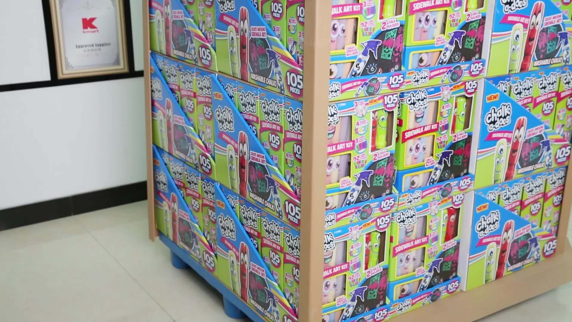 Hyper Market Promotional Flexo Printing Cardboard Floor Display Stand