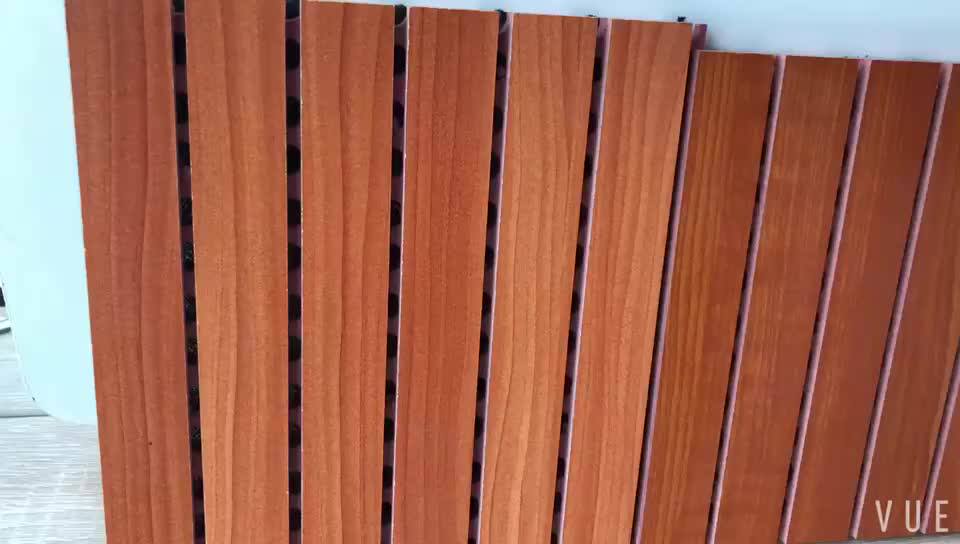 Grooved Acoustic Wall Panels For Meeting Room Veneer Wooden Acoustic