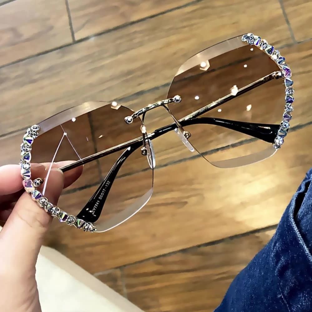 Gafas De Sol De Metal Diamantes Imitación Para Mujer,Anteojos De Sol Femeninos Con Diamantes De Imitación,Diseño Novedoso,Marco De Moda,Venta Directa De Fábrica China,2022 - Buy Poder Clip Bigocal Joven