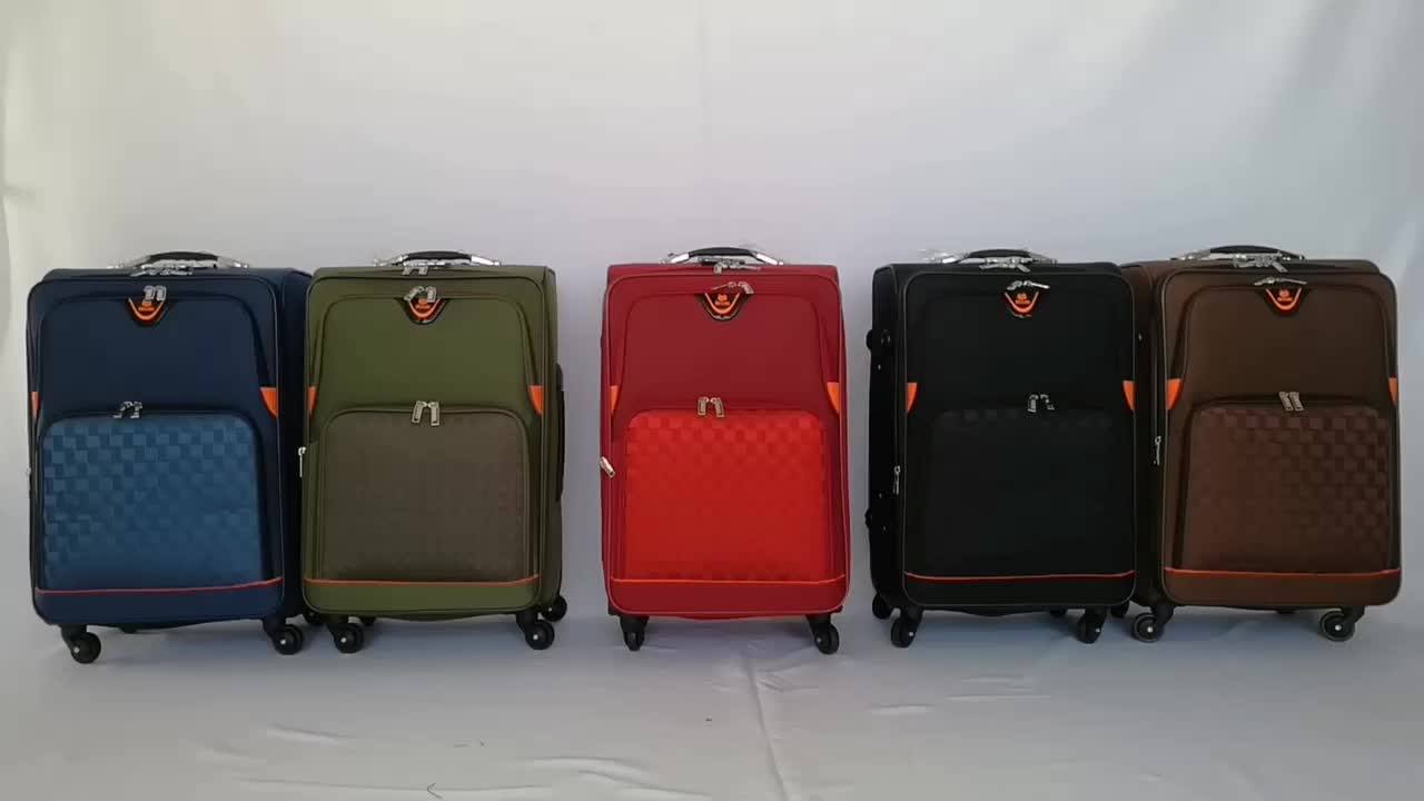 Black Cheap Polyester 600d Spinner Wheel Luggage Set 3 Pcs Eva Lightweight Soft Trolley Luggage