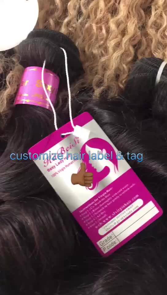 Waterproof Hair Labels With Custom Logo Hair Bundle Wraps Wholesale