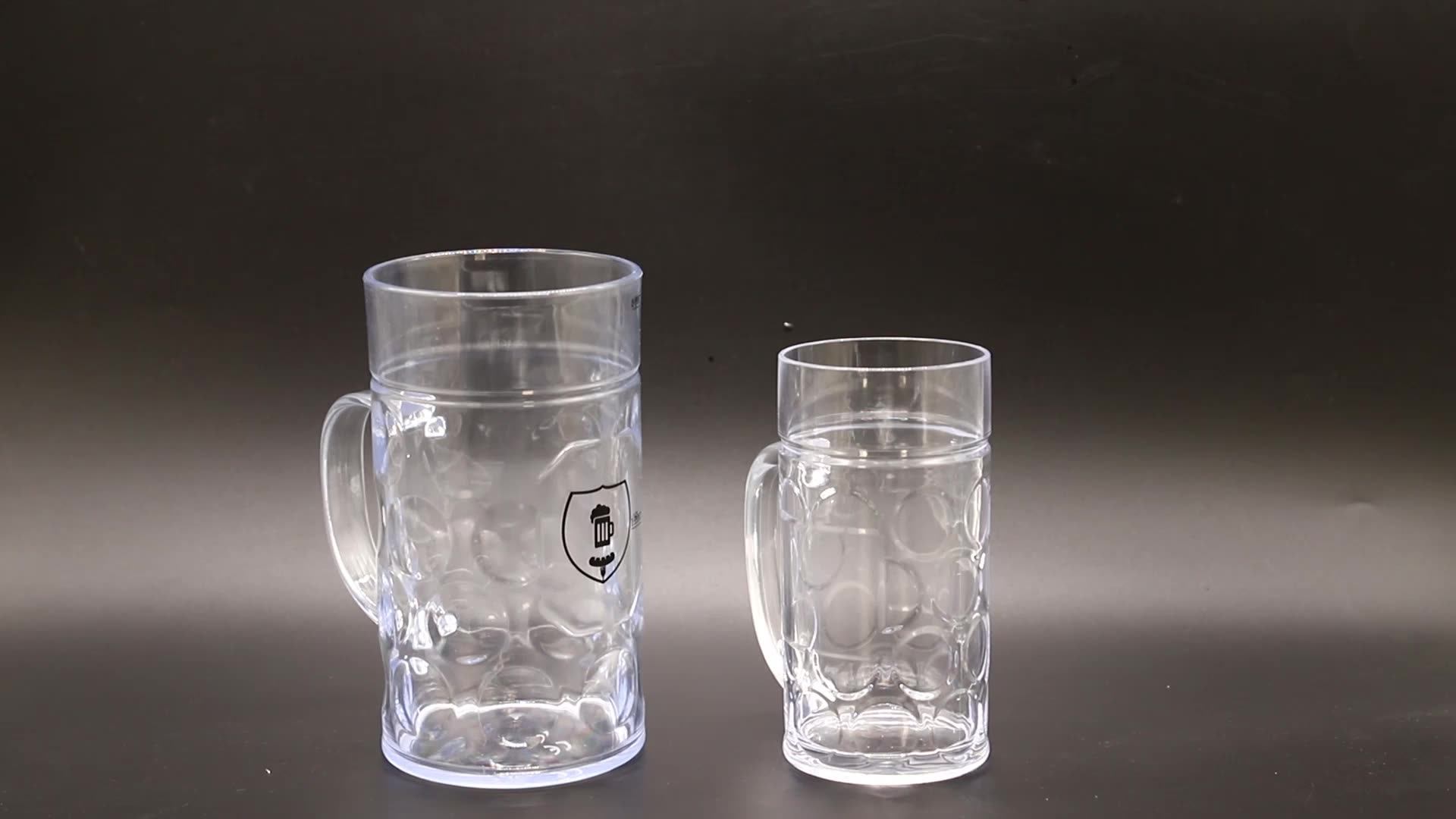 16oz Polycarbonate Unbreakable Plastic Beer Mug Beverage Stein With