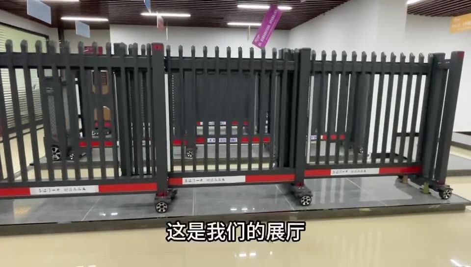 定制段滑门无轨电动伸缩门铝合金分段平移门伸缩门工厂大门电动门-阿里巴巴