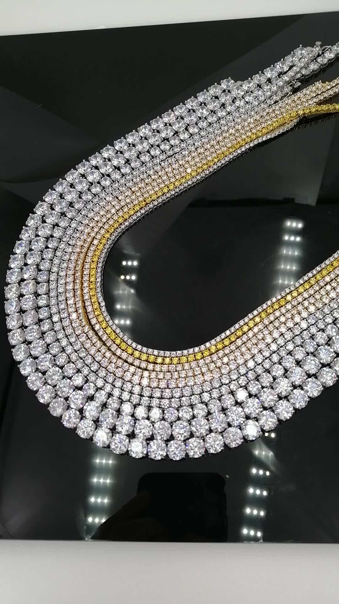 Wholesale Factory Price Tennis Necklace 2mm 3mm 4mm 5mm 6.5mm Vvs Lab
