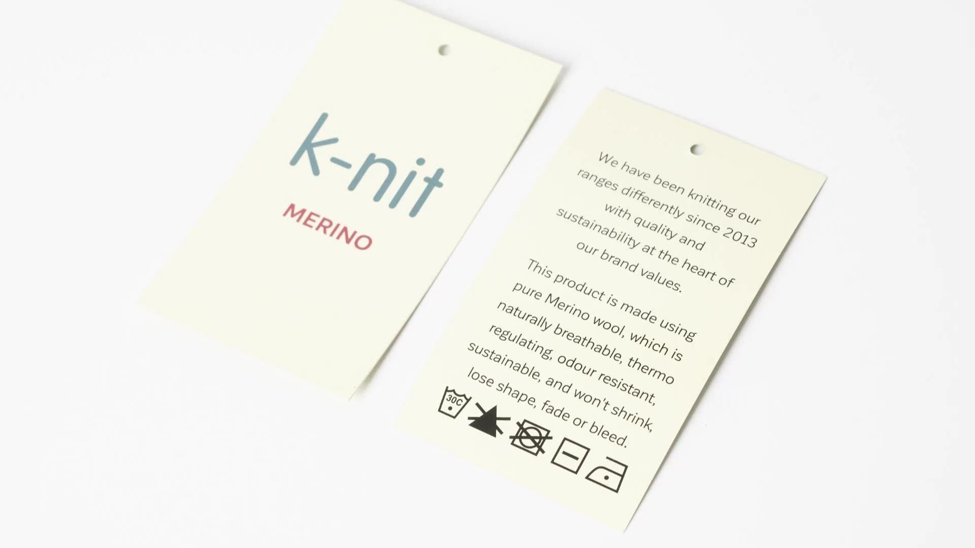 Custom Luxury Garment Swing Tags Clothes Label Print Name Logo Plastic