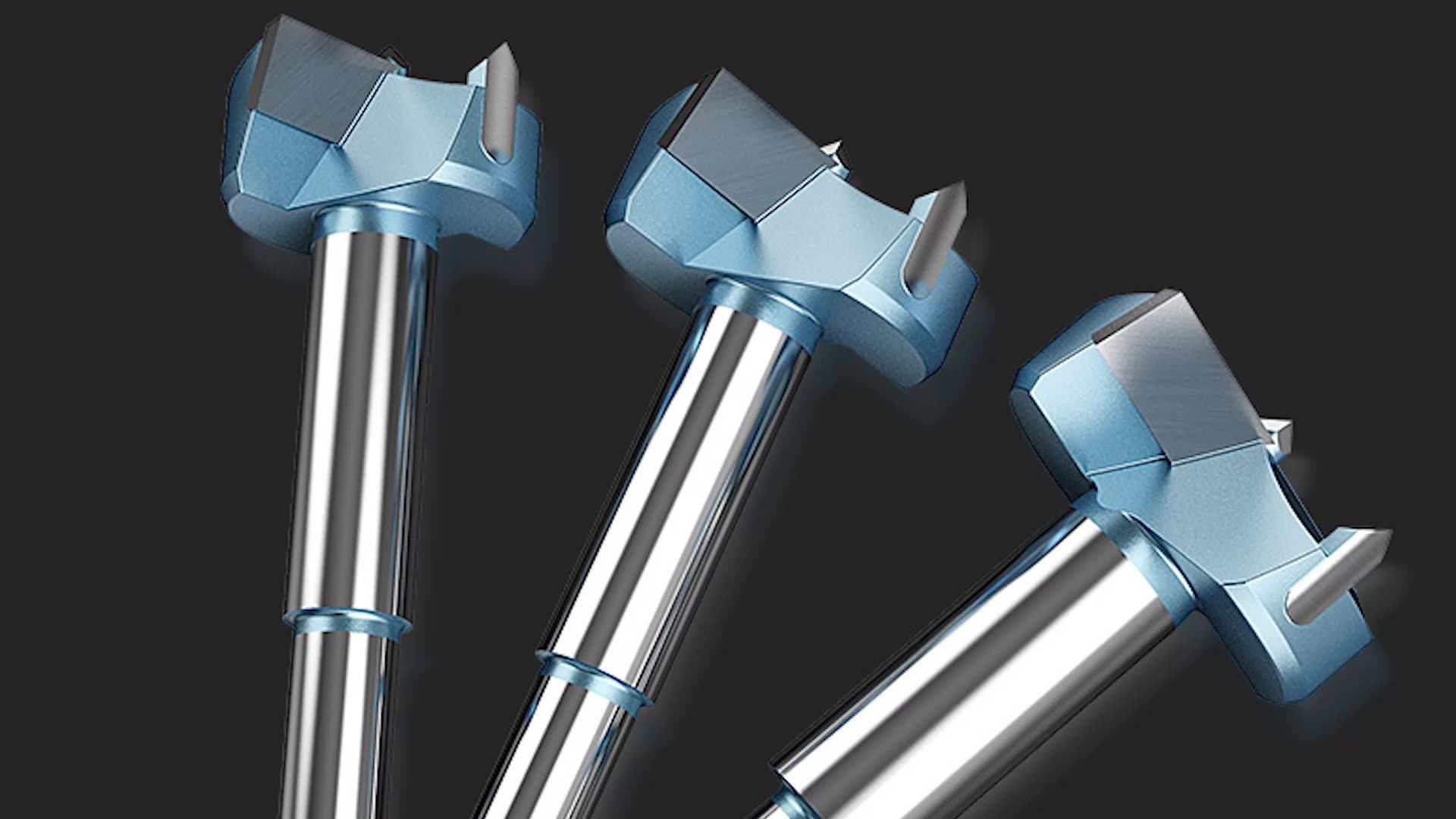 Kincnc Wood Chipper Knife Three Cutters Hole Drill Bit Woodworking Hole