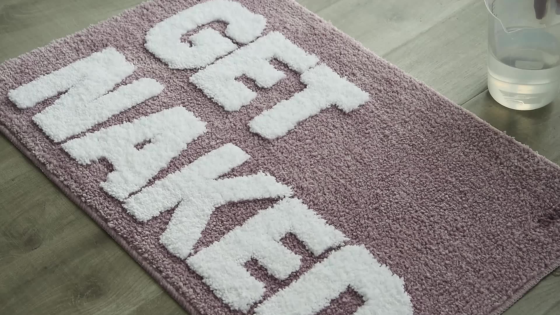 Floral Rug Microfiber Shaggy Long Pile Bath Mat Water Absorption Mat