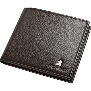 Scarecrow wallet men's short leather tide brand wallet thin section small card bag casual folding soft wallet dad style