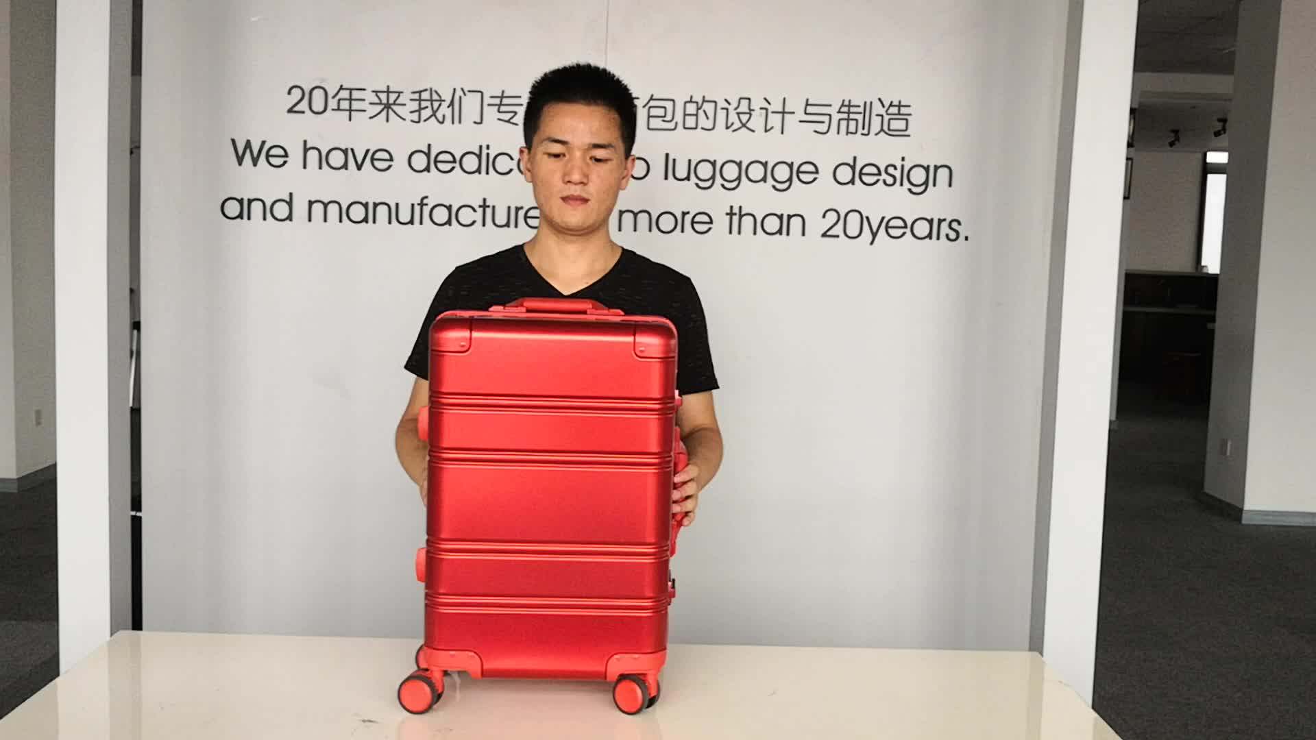 Strong Wheeled Red Aluminum Material Hard Case Luggage Buy Aluminum