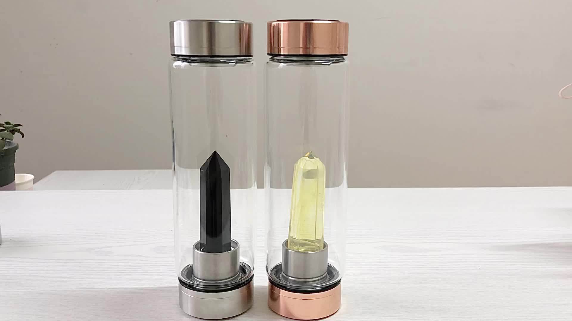 Amazons Top Seller Quartz Crystal Water Bottle Infused Healing Crystal Water Bottle Gem Stone