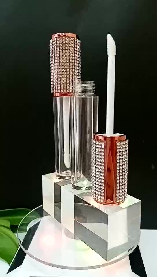 2020 Luxury Bling Glitter Rhinestone Cosmetic Packaging Lip Gloss Tube Liquid Lipstick Container