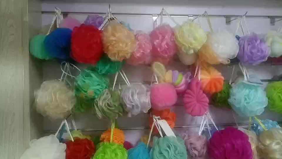 Cat Ear Bath Loofahs Sponge Shower Pouf Body Scrubber Ball Pe Mesh Pouf