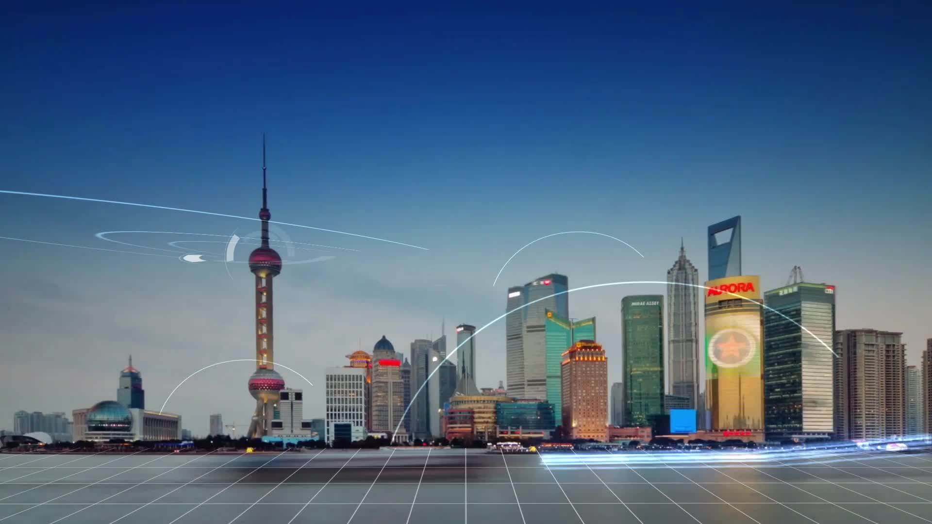 现代高科技新兴技术研发企业公司互联网城市连线三维logo宣传片片头 AE模板