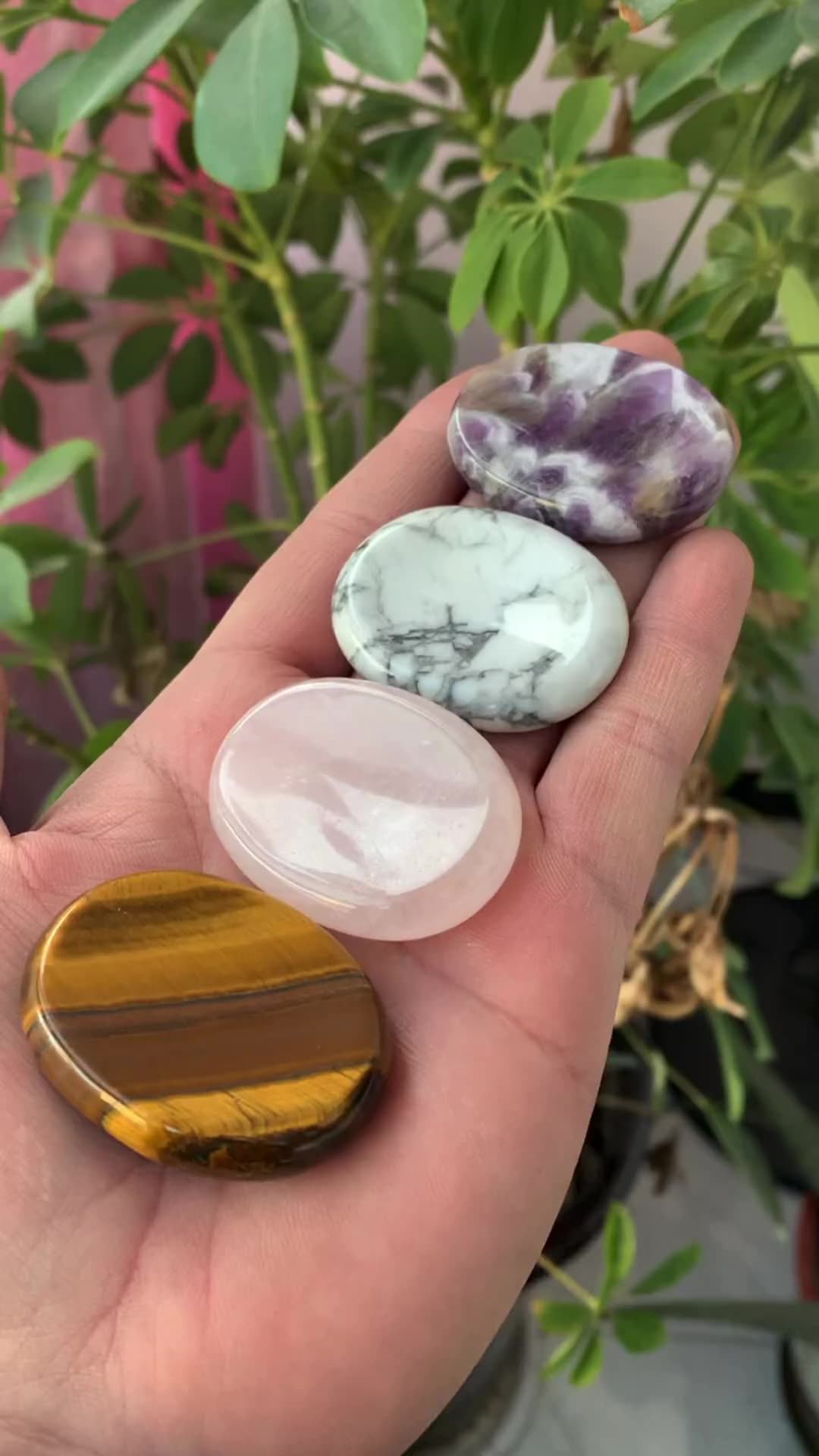 Wholesale Colorful Thumb Worry Stone Oval Polished Palm Pocket Healing