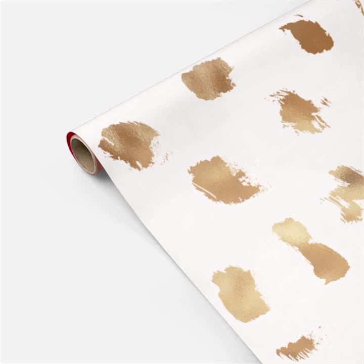 Wholesale Low Cost Quality Shiny Hot Foil Gift Wrapping Paper Roll