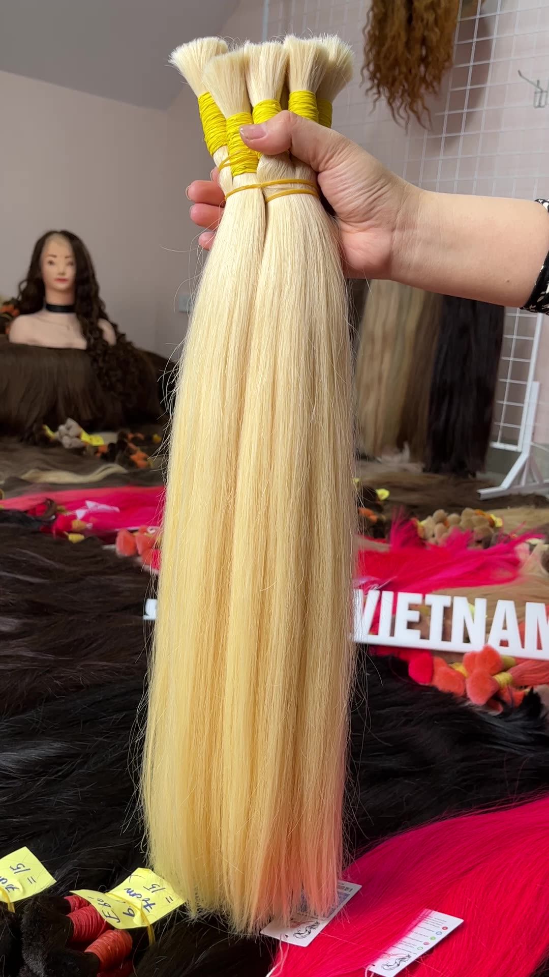 Raw Vietnamese Hair 2023 Color 60 Straight Bulk Hair Top Quality In
