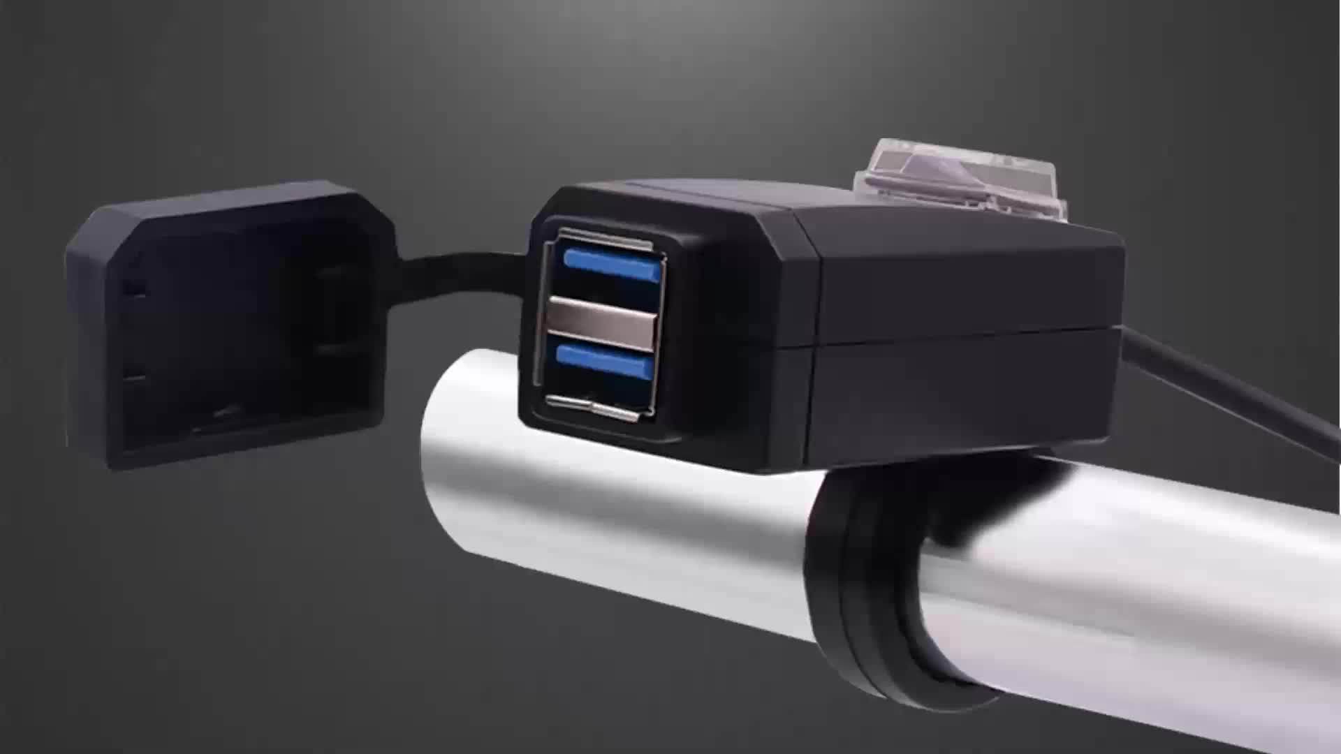 Qc 3.0 Motorcycle Multi Usb Port Charger With Switch And Two Different