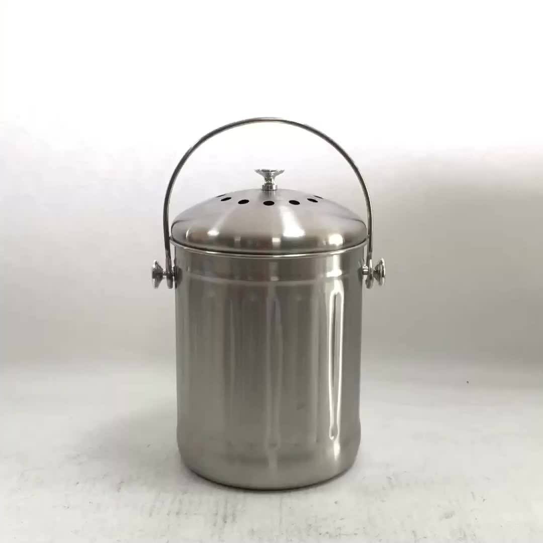 1.3 Gallon 5 Liter High Grade Stainless Steel Indoor Food Waste Kitchen