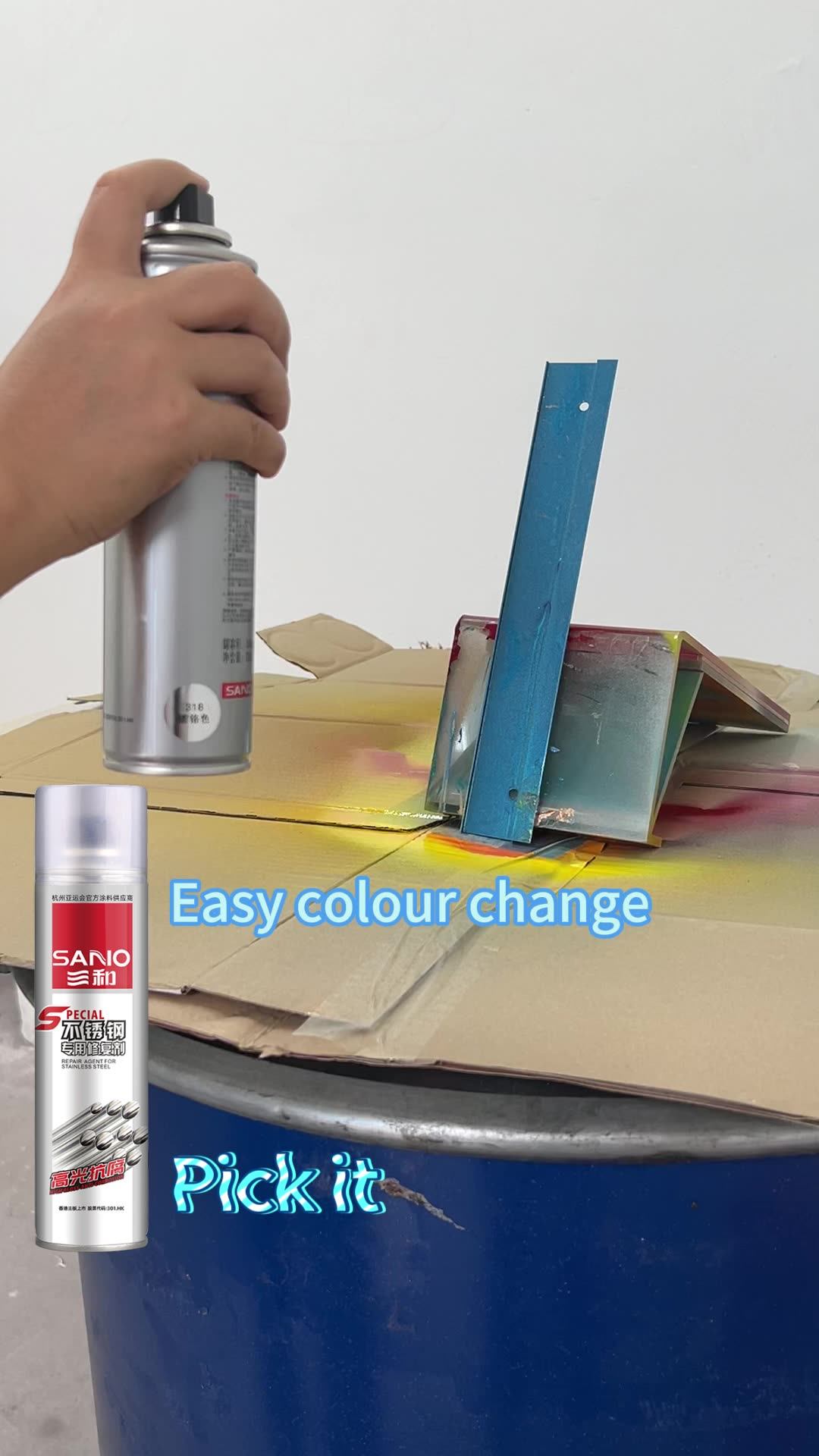 Sanvo 350ml Anticorrosion Spray Paint Gold Silver Stainless Steel