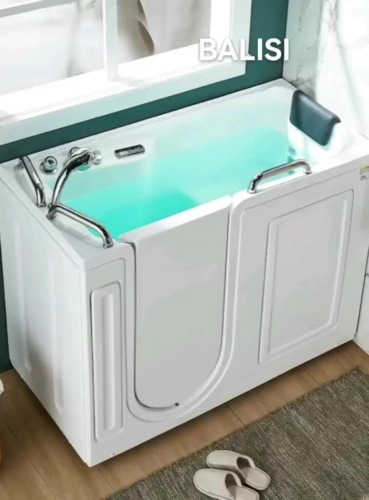 Balisi Acrylic Elderly Bathtub Bathroom Indoor Opening Door For Old