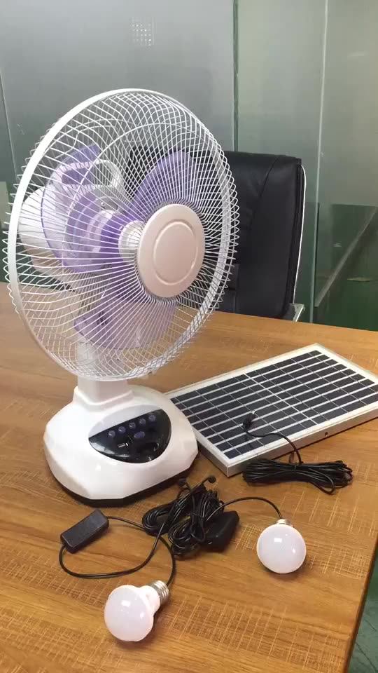 Teyoza Tisen Acdc Solar Table Fan 12inch Energysaving Desk Fan Solar