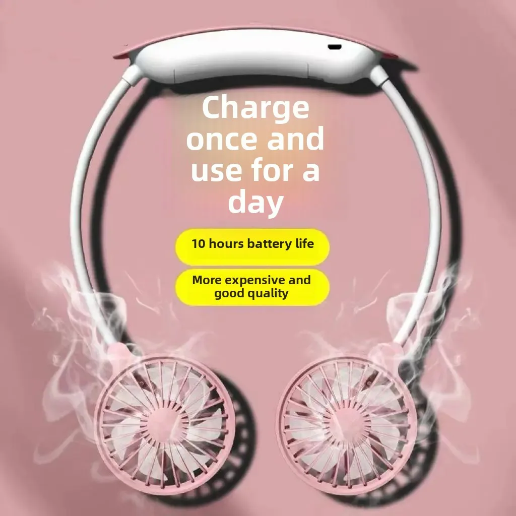 neck fan portable usb charging cooling artifact folding student dormitory summer outdoor silent kitchen desktop