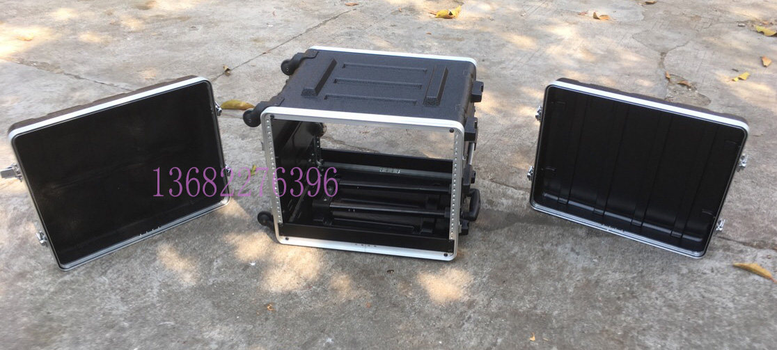 8U four wheels with pull-lever aviation cabinet power amplifier box ABS acoustics host shell perimeter equipment